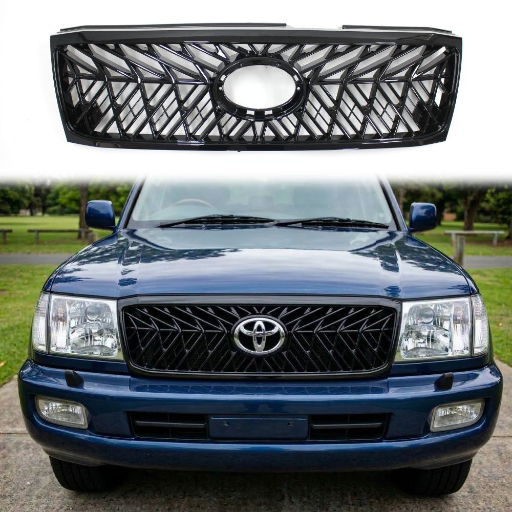 Gloss Black Front Venom Style Grill Upgrade Suits Landcruiser 100 Series 2005 - 2007 Facelift Grille Land Cruiser