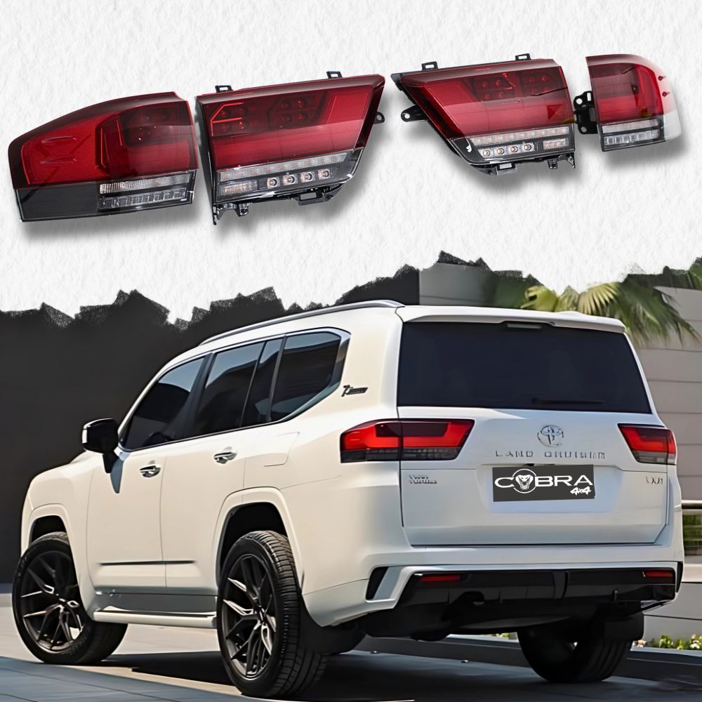 OEM Style Black LED Tail Lights For Landcruiser 300 Series Taillights Pair Plug & Play
