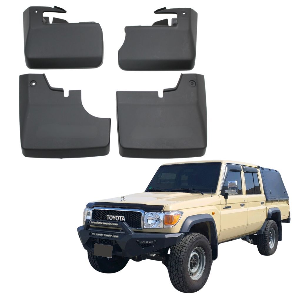 Mud Flaps To Suit Landcruiser 79 Series with OEM Style Flares Flare and Factory Tub Guards Black Single Double Cab