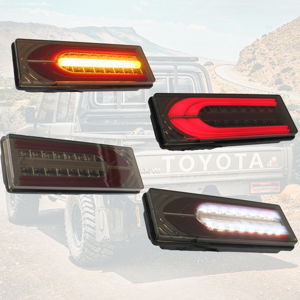 C Style Led Tail Lights Suitable For Landcruiser 79 Series 2007 Onwards Tubs Wellbody Rear Back Taillights