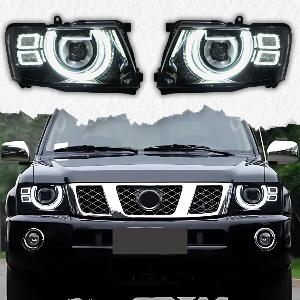 Front Head Lights Headlight Projector Lamp LED and Indicators For Nissan Patrol GU Series 4 Y61 2004 - 2016
