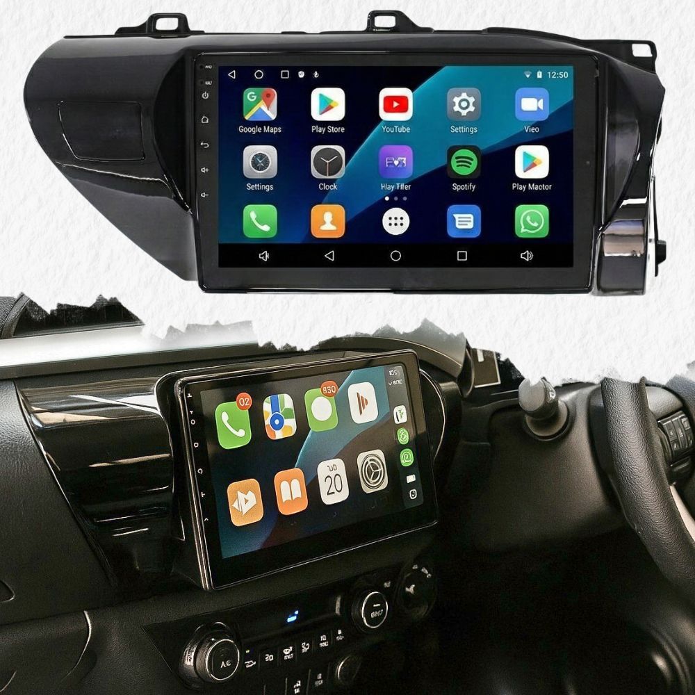 Android 10 Inch Head Unit Suits Hilux 2015 Onwards Video HD GPS Touch Screen Navigation 4GB RAM 128GB Storage