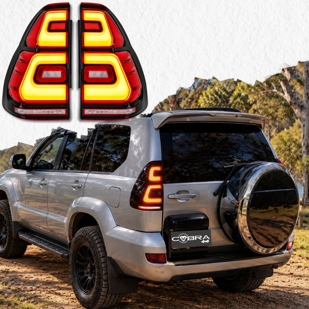 LED Tail Lights Suits Landcruiser Prado 120 Series Rear Back Taillights Sequential