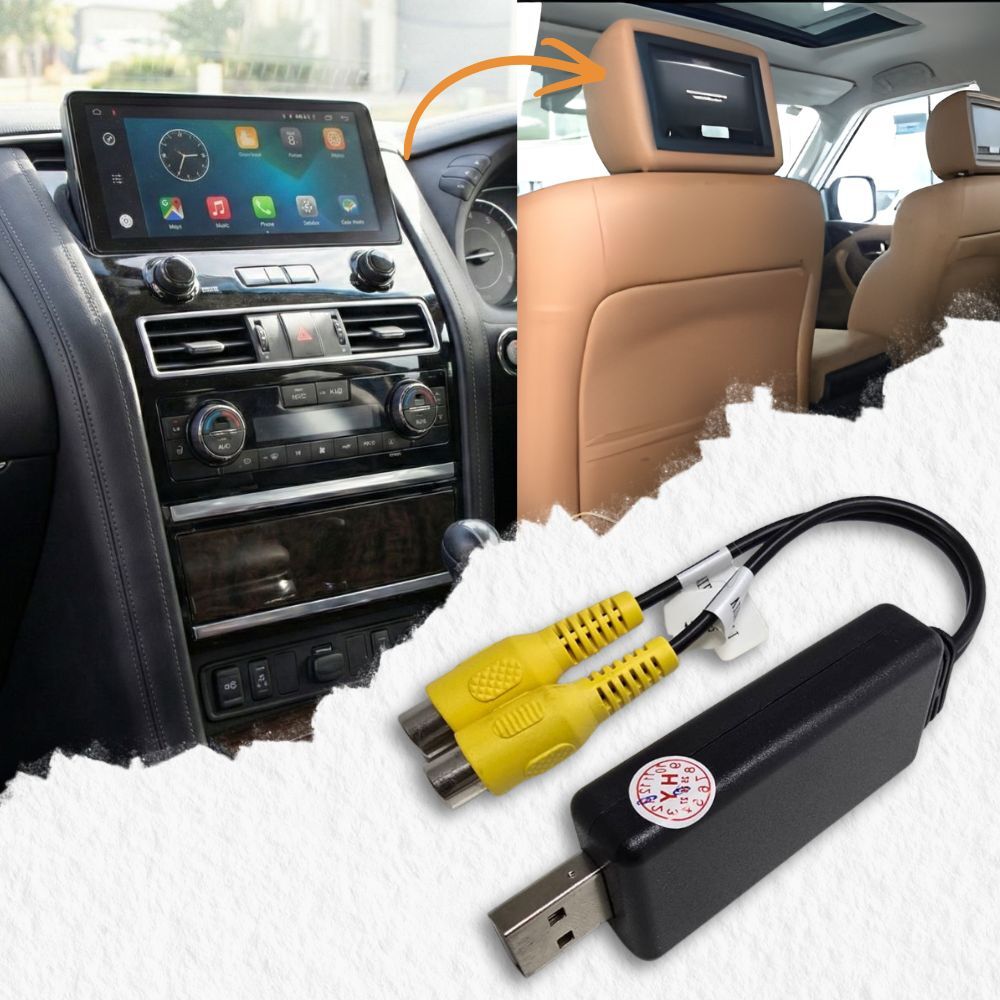 Rear TV Adaptors Suits Nissan Patrol Y62 Head Unit Plug & Play Display