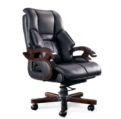 OFFICE BOSS DESK EXECUTIVE CHAIR COMPUTER SEAT COACH LEATHER PADDED LUXURY WOOD