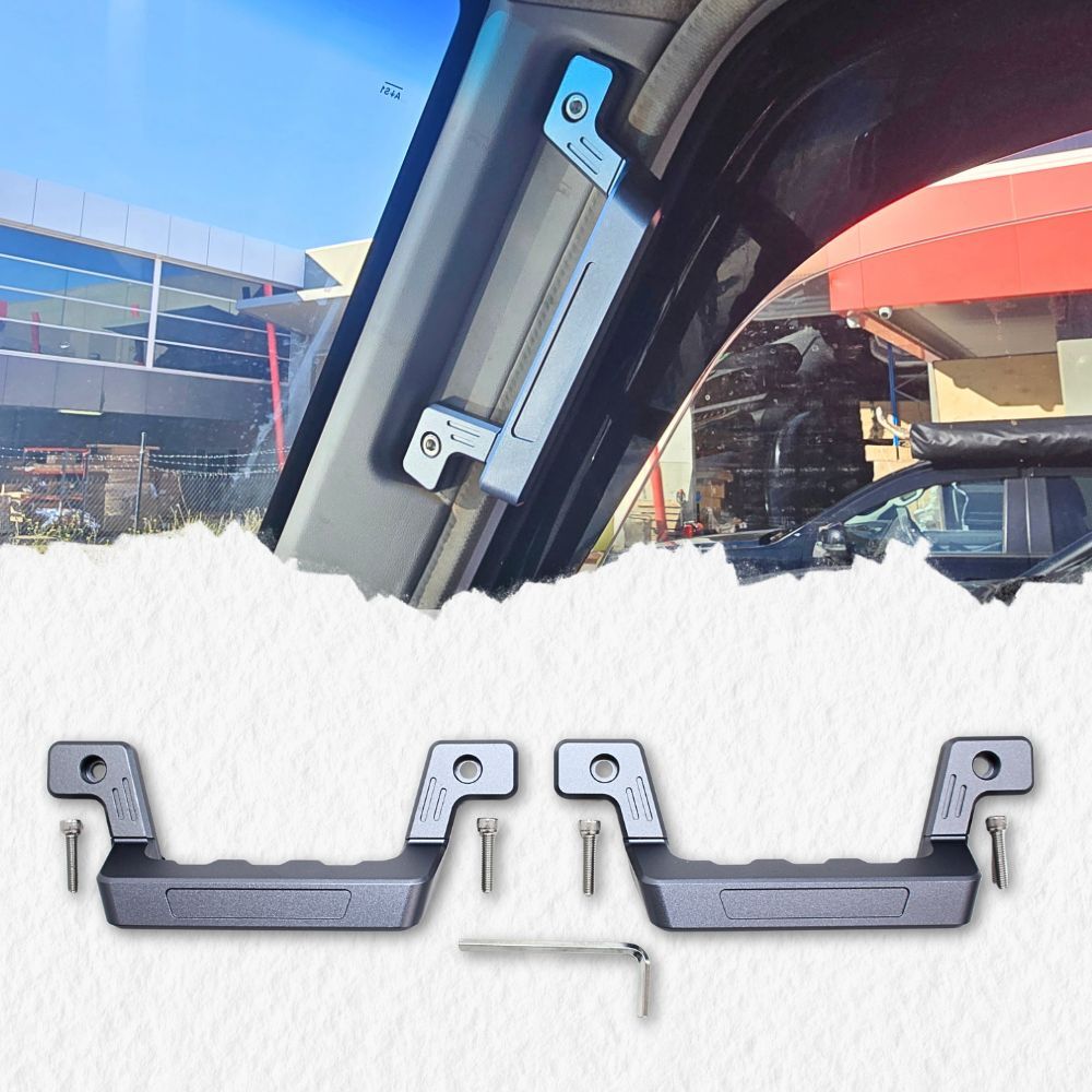 Heavy Duty Aluminium Front Seat Grab Handles Grip Suits Landcruiser 70 76 78 79 Series Driver Passenger Door Pair Land Cruiser