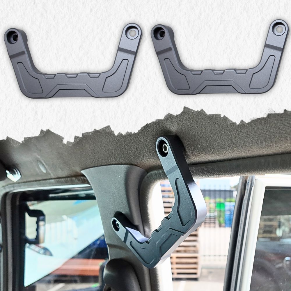 Heavy Duty Aluminium Rear Door Grab Handles Grip Suits Landcruiser 70 76 78 79 Series Back Seat Pair Land Cruiser