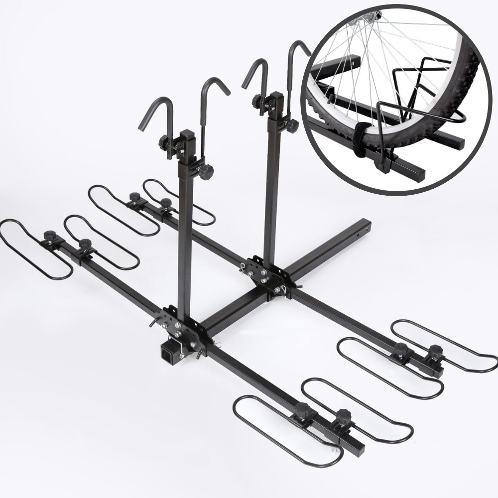 4 X Bicycles Hitch Bike Carrier Rack Tow Bar Platform Style Heavy duty 200lbs Capacity