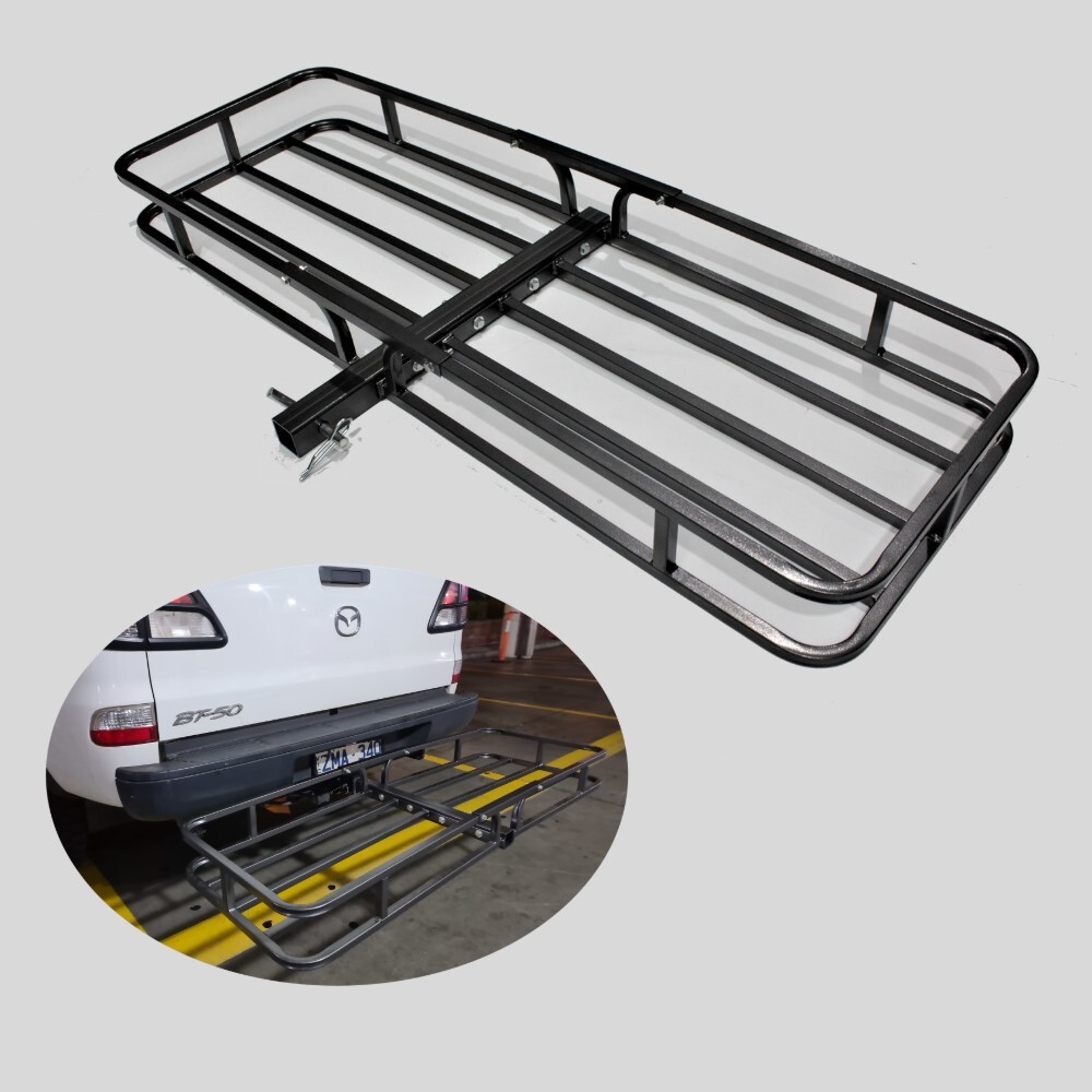 Tow Hitch Cargo Rack Powder Coated Steel Tow Bar Rear Travel Basket