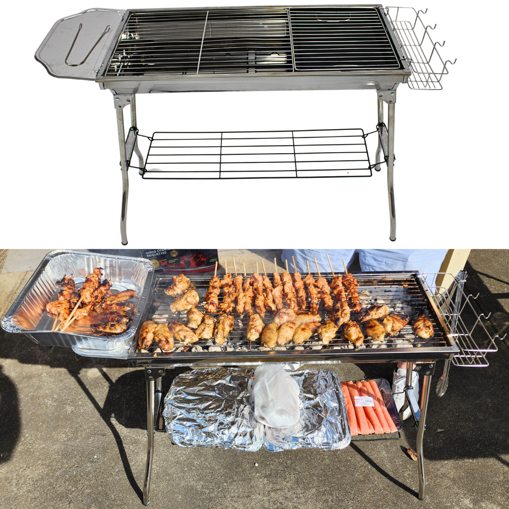 Cobra Outdoors Stainless Steel Large Foldable Camping Charcoal BBQ Grill Barbecue 