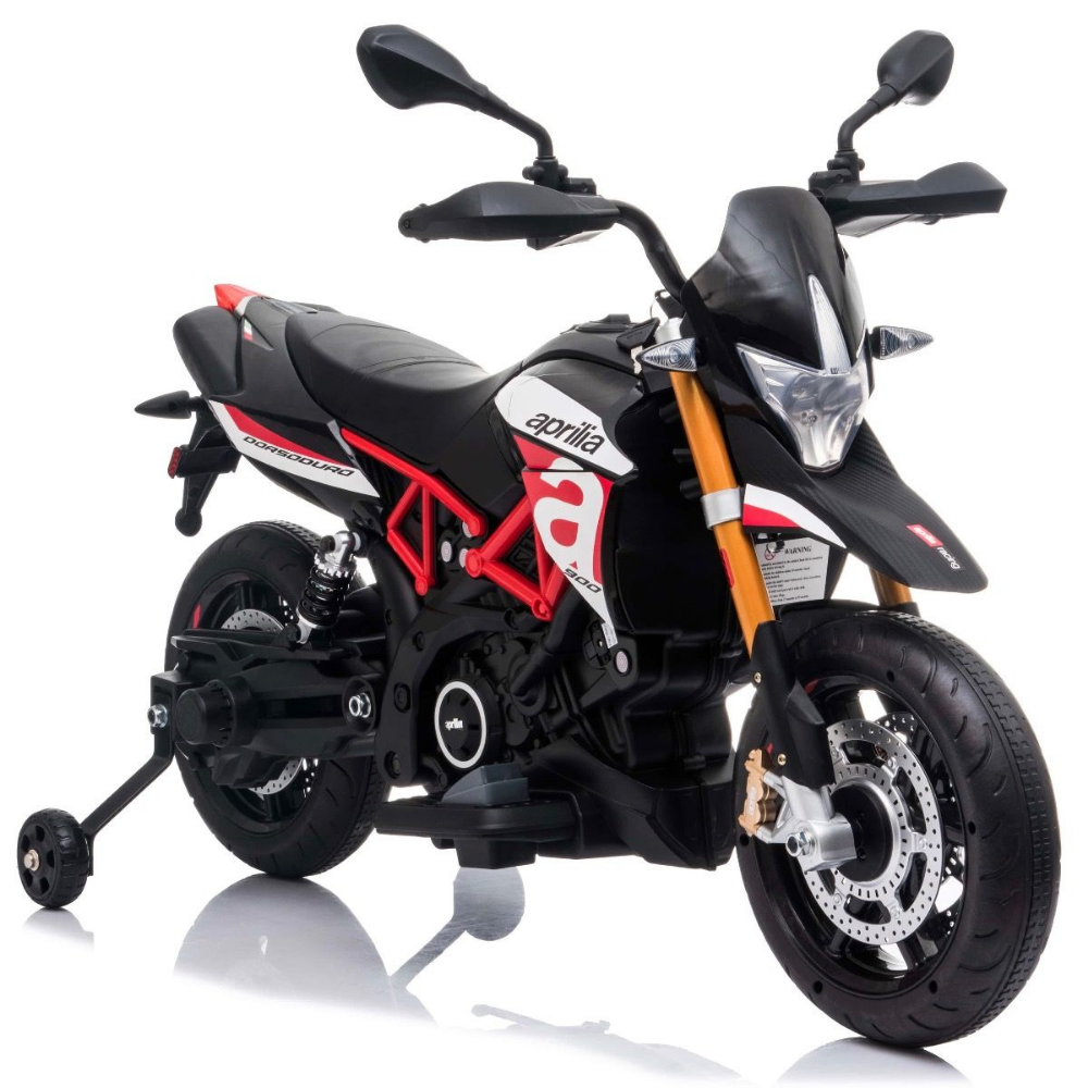 Licensed Aprilia Dorsoduro 900 Kids Electric Ride On Bike 12V Motorbike Toy Steel Frame