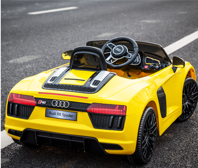 AUDI R8 Sports Kids Ride On Car 12V X 2 Motors Yellow