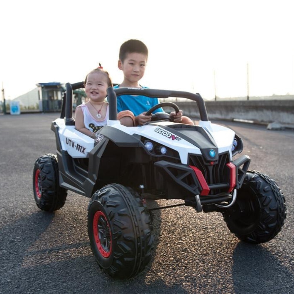 STORM UTV BUGGY 200 Watt X 2 MOTORS 4x4 KIDS RIDE ON CAR 2 SEATS BATTERY BEACH 