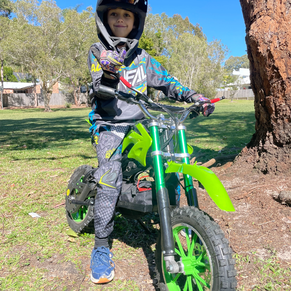 Mini 36V Electric Dirt Bike For Kids Ride On Bike 800 Watt Motorbike Toy Steel Frame Dirtbike (GREEN)