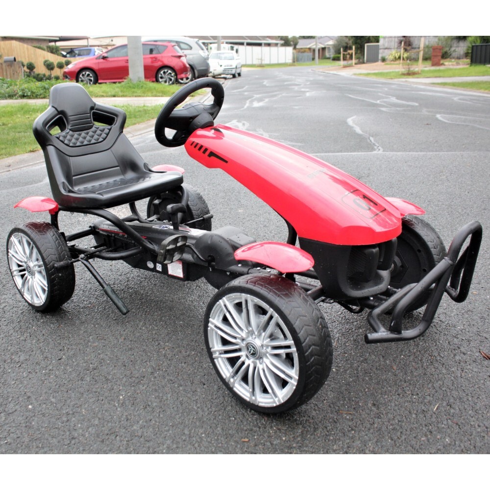 Kids Pedal Go Kart Ride on car Blue Red Toy Bike Rubber Tyre Bicycle ca