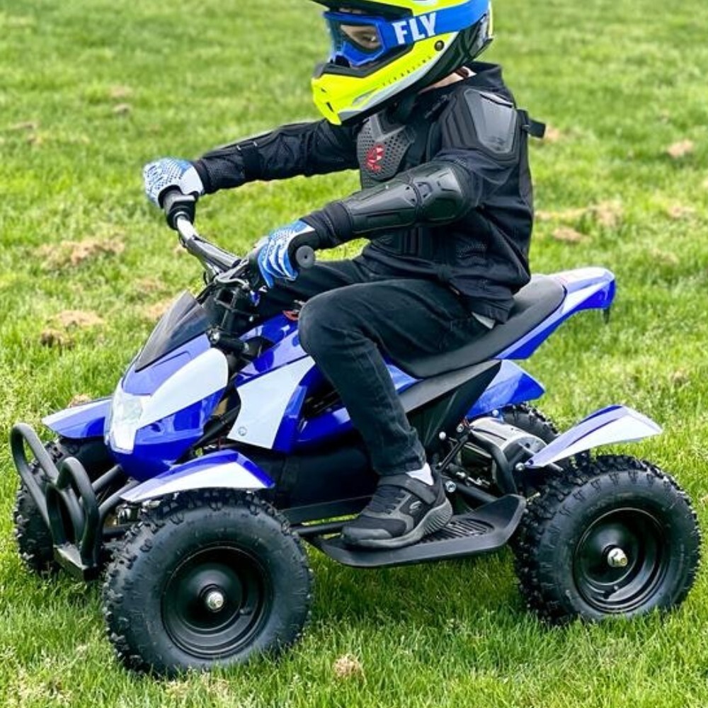 Kids Electric Mini Quad Dirt Bike 36v Ride on Car ATV Off Road Blue