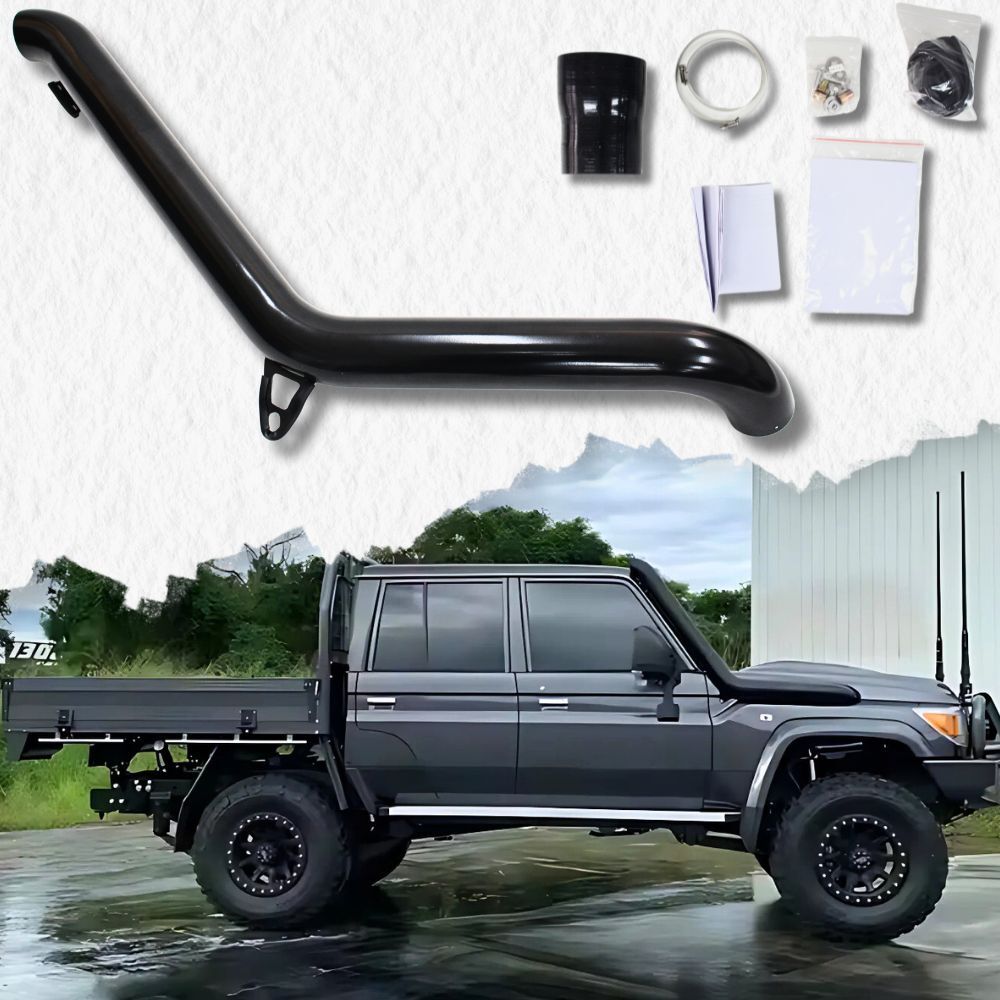 Cobra 4x4 Gen 2 4" Black Stainless Steel Snorkel Kit Suits Landcruiser 70 76 78 79 Series VDJ Motor Air intake Pipe  