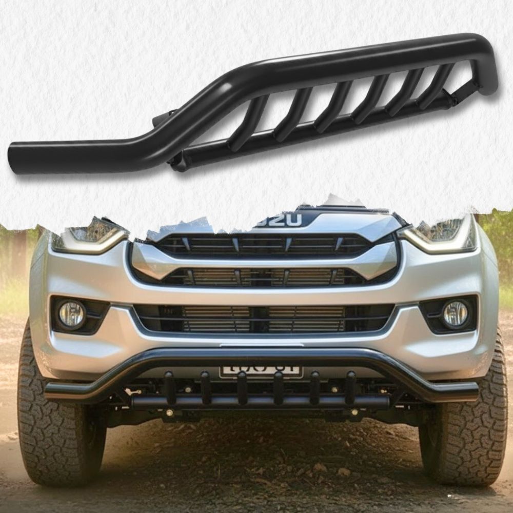 Shark Nudge Bar Gloss Black Heavy Duty Steel Suits Isuzu Dmax 2012 - 2020 D-max Front Grill Bull Bumper Guard