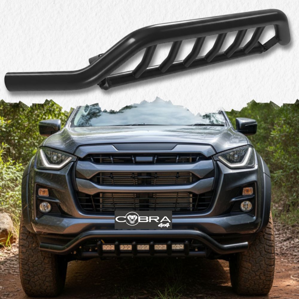 Shark Nudge Bar Gloss Black Heavy Duty Steel Suits Isuzu Dmax D-max 2021 - 2023 Front Grill Bull Bumper Guard