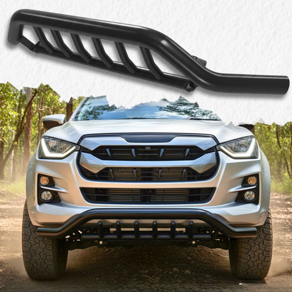 Shark Nudge Bar Gloss Black Heavy Duty Steel Suits Isuzu Dmax D-max 2024 Onwards Front Grill Bull Bumper Guard