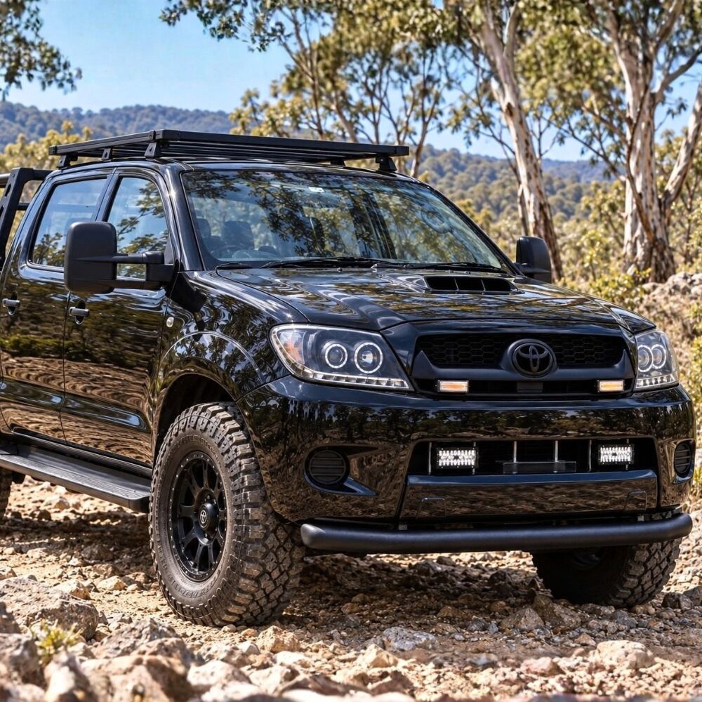 Low Profile Steel Nudge Bar suits Toyota Hilux N70 2005 - 2015 Front Grill Bull Bumper Guard Low Style