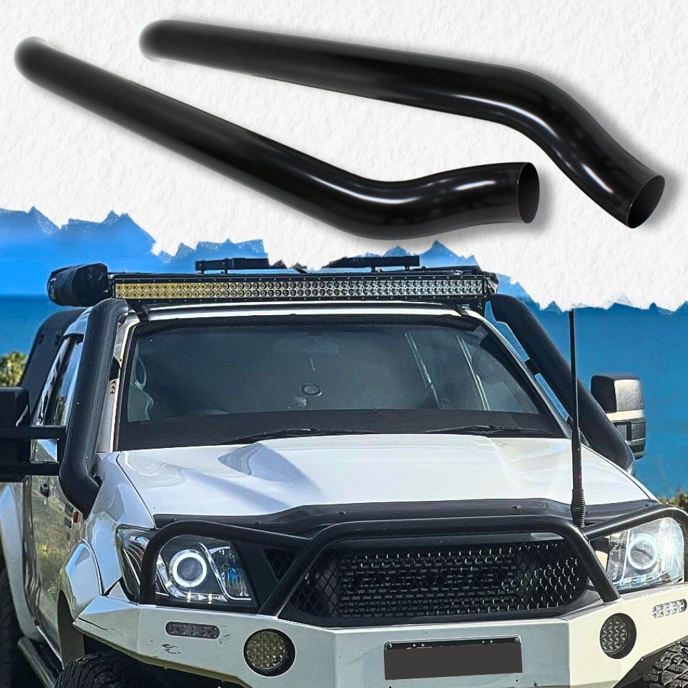Cobra 4x4 Black Twin Stainless Steel Snorkel Driver Passenger Kit Suits Toyota Hilux 2015 - 2022 N70 2.8L 4" Turbo Air intake Pipe