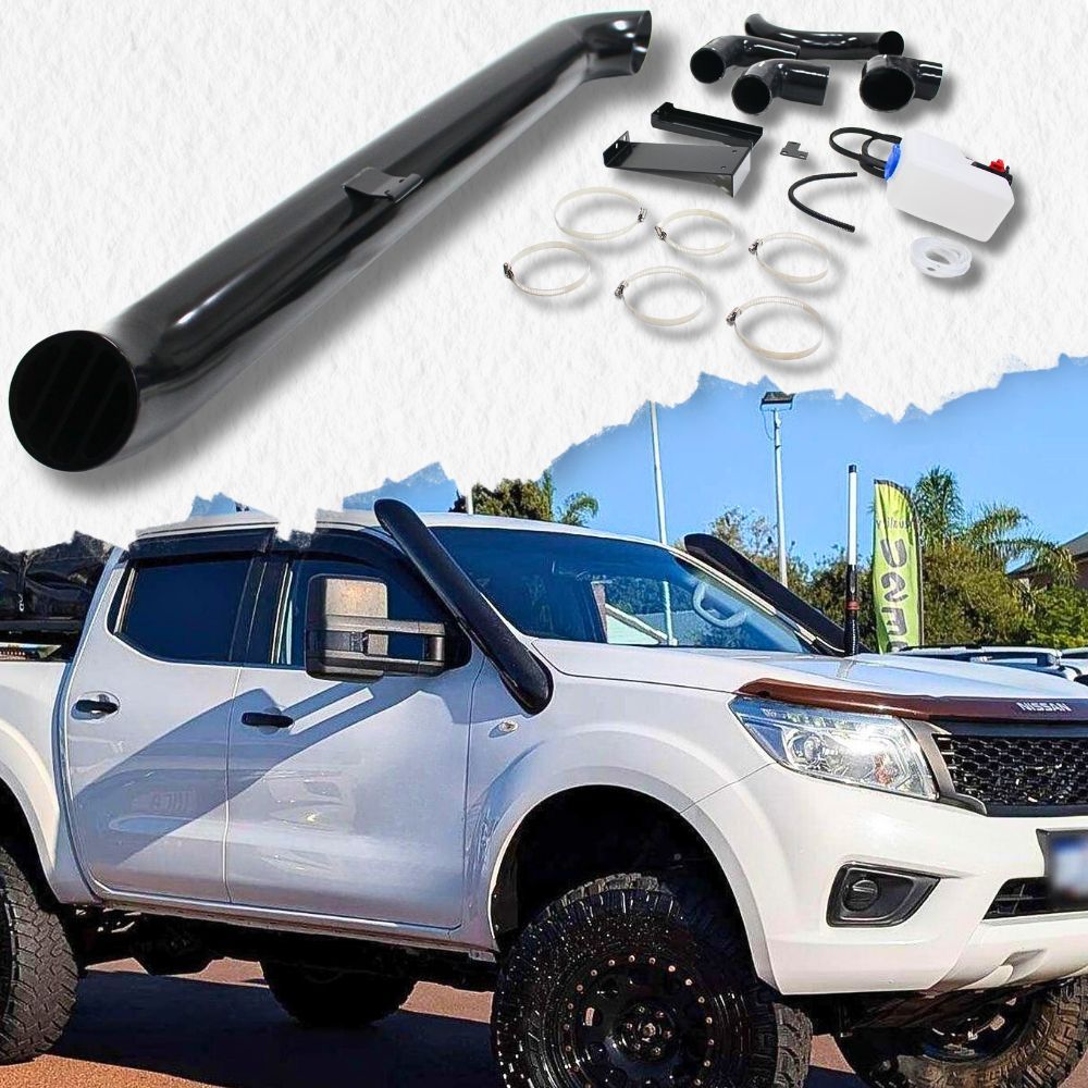 Cobra 4x4 Black Short Entry Stainless Steel Snorkel Kit Suits Nissan Navara NP300 2015 - 2020 2.8L D2D 4" Turbo Air intake Pipe