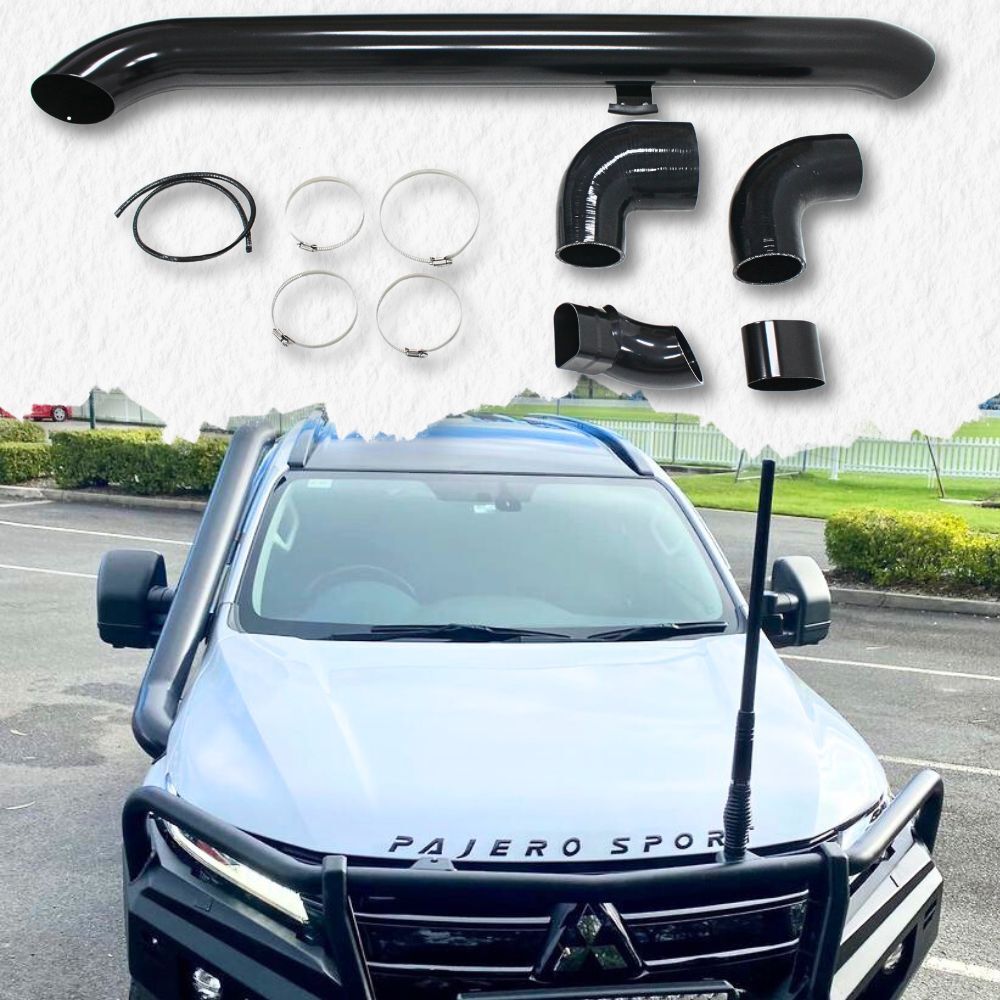 Cobra 4x4 Black Short Entry Stainless Steel Snorkel Kit Suits Mitsubishi Pajero Sport 2015 onwards QF 4" Turbo Air intake Pipe