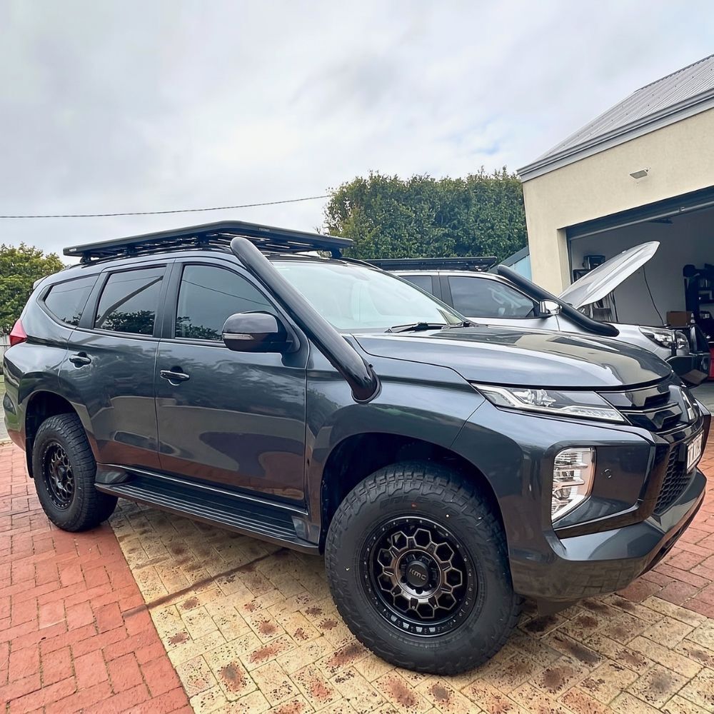 Cobra 4x4 Black Short Entry Stainless Steel Snorkel Kit Suits Mitsubishi Pajero Sport 2019 Onwards 2.8L D2D 4" Turbo Air intake Pipe