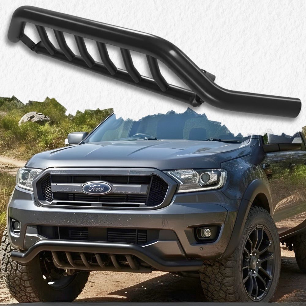 Shark Nudge Bar Gloss Black Heavy Duty Steel Suits Ford Ranger PX1 PX2 PX3 2011 - 2022 Front Grill Bull Bumper Guard