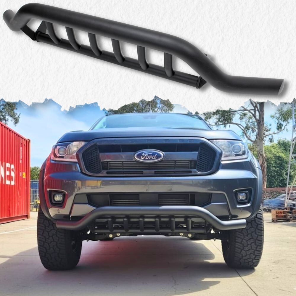 Shark Nudge Bar Matte Black Heavy Duty Steel Suits Ford Ranger PX1 PX2 PX3 2011 - 2022 Front Grill Bull Bumper Guard