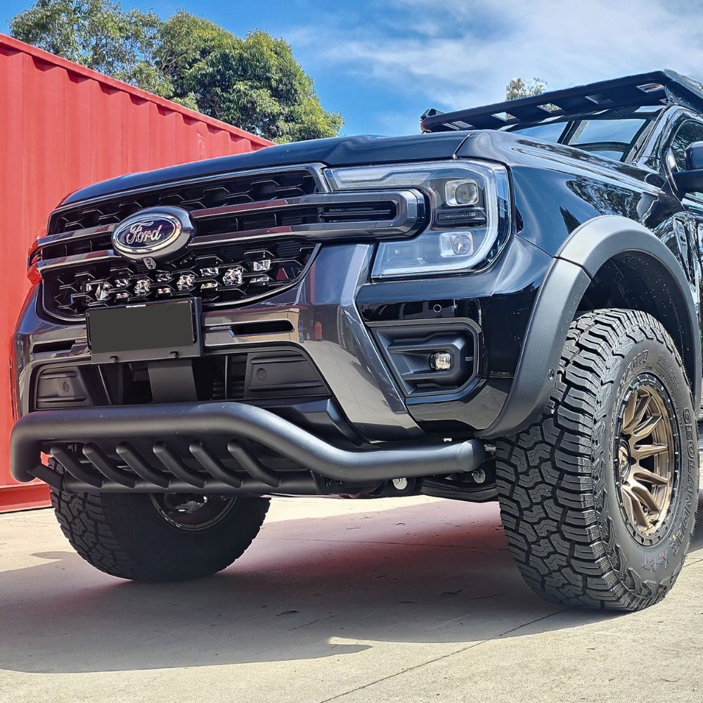 Shark Nudge Bar Matte Black Heavy Duty Steel Suits Ranger Next Gen 2022 Onwards Front Grill Bull Bumper Guard