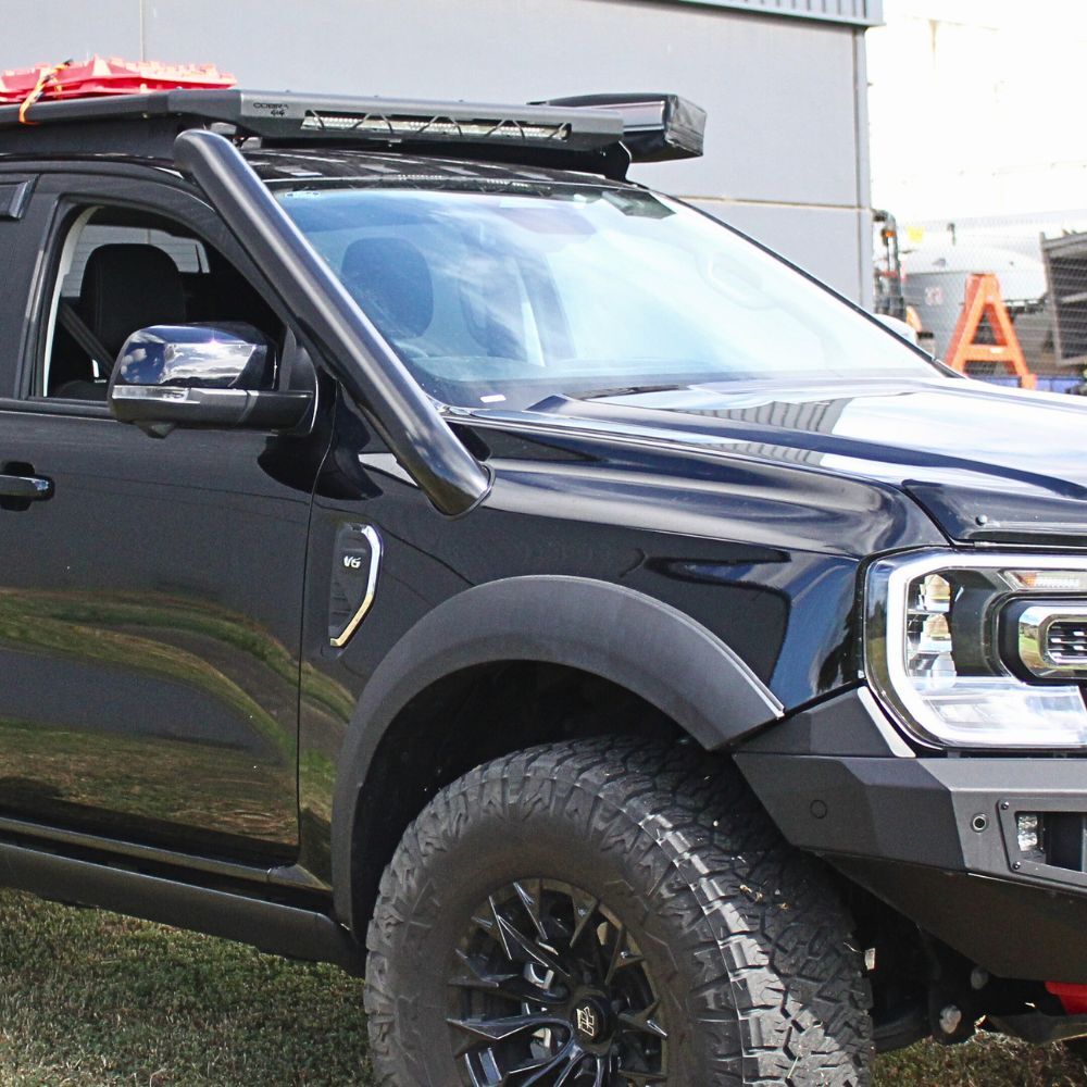 Cobra 4x4 Black Stainless Steel Snorkel Kit Suits Ford Ranger Next Gen 2022 Onwards 4" Turbo Air intake Pipe