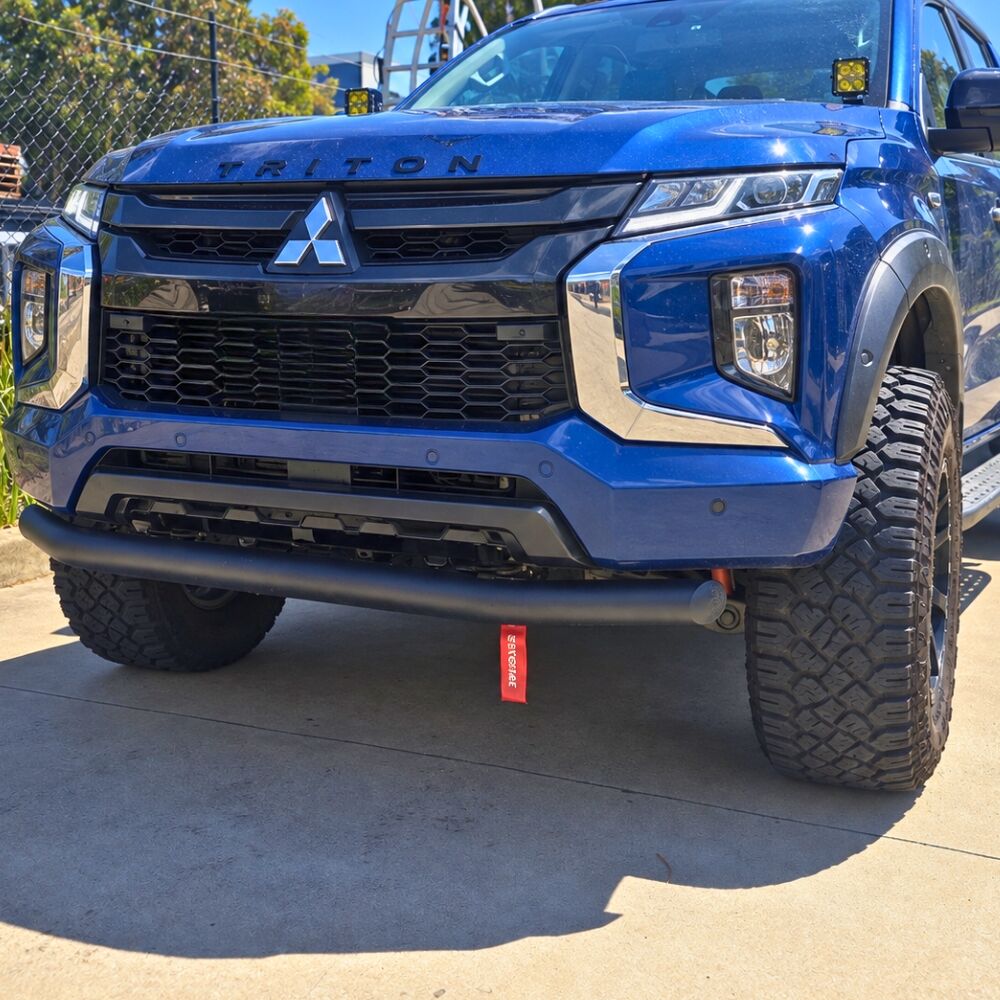 Low Profile Steel Nudge Bar suits Mitsubishi Triton MR 2019 - 2023  Front Grill Bull Bumper Guard Low Style