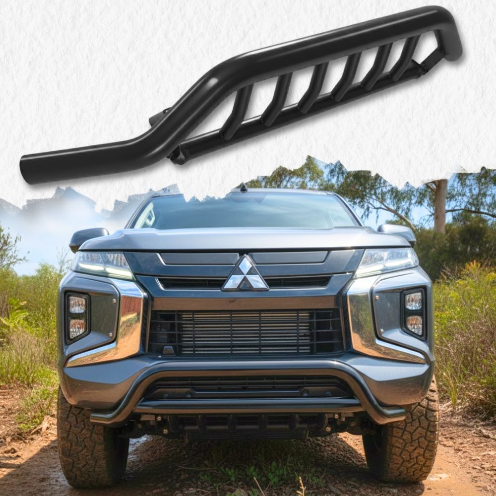Shark Nudge Bar Gloss Black Heavy Duty Steel Suits Triton MR 2019 Onwards Front Grill Bull Bumper Guard