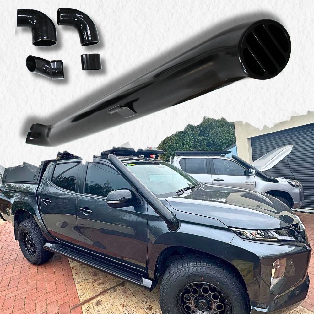Cobra 4x4 Black Short Entry Stainless Steel Snorkel Kit Suits Mitsubishi Triton MR 2019 - 2023 2.8L D2D 4" Turbo Air intake Pipe