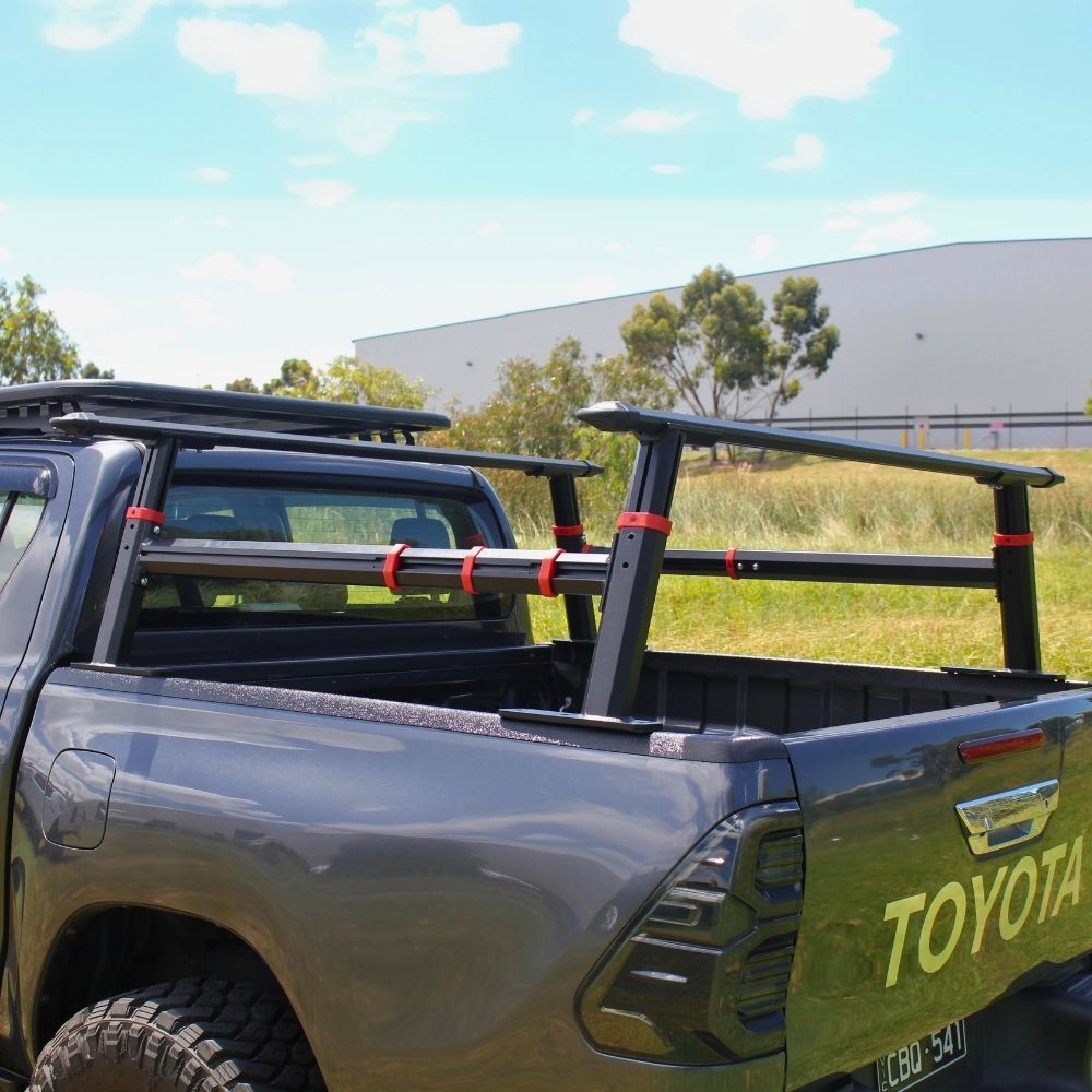 Premium Aluminium Universal High Tub Rack Adjustable Ute Tradie Roll bar Ranger Hilux Triton Navara Dmax BT50