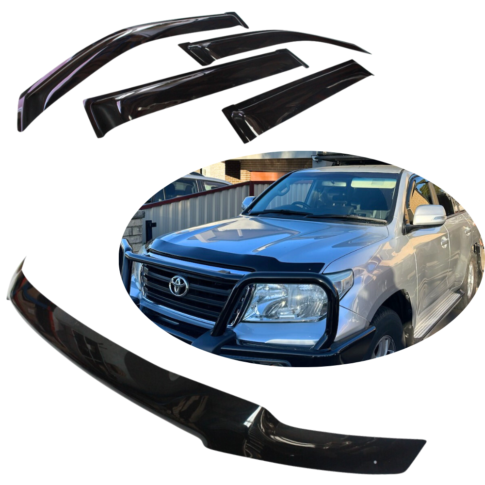 Bonnet Protector + Weather Shields Suitable For Toyota Landcruiser 200 Series 2008-2015 