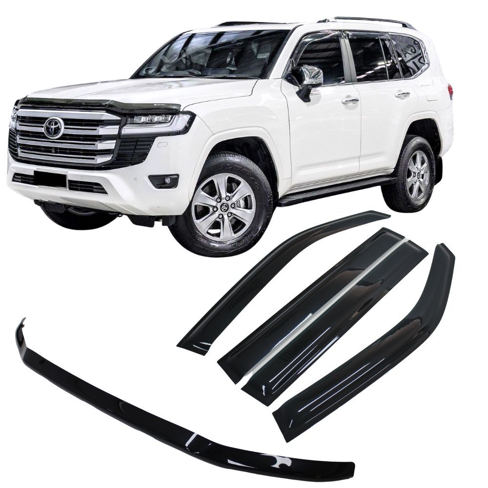 Bonnet Protector & Weather Shields fits LandCruiser 300 series LC300 2022 onwards Black