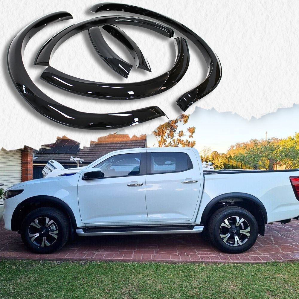 Thin Slim Fenders Gloss Black Flares Suits Mazda BT50 2021 Onward Models Guard