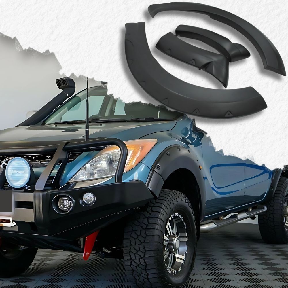 Cobra 4x4 Pocket Style Front Fender Flare Matte Black Mazda BT-50 Dual Cab 2012 - 2017 Wheel Guard BT50