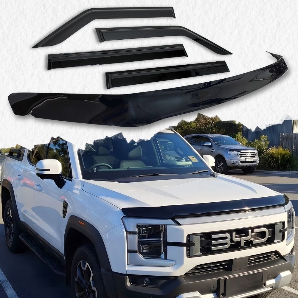 Bonnet Protector & Weather Shields fits BYD Shark 6 2024 Onwards Black Guard Visor Wind Protection Cover