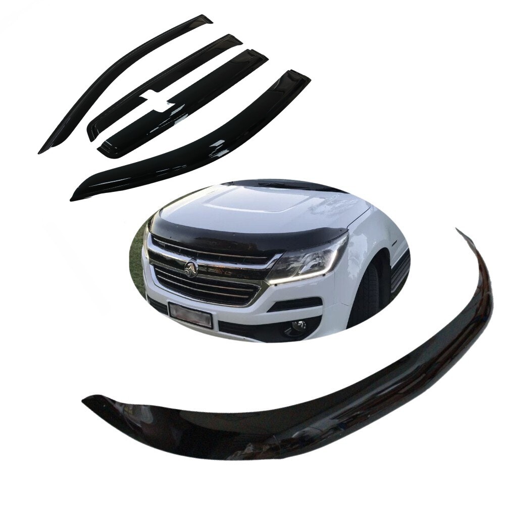 Holden Colorado RG Weather Shields & Bonnet Protector (Injection Moulded) 2017 2018 2019 2020 Weathershields Window 