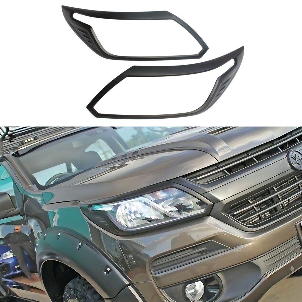 MATTE Black Head Light Trim Cover Protector Suits Holden Colorado and Trailblazer 2016 - 2020