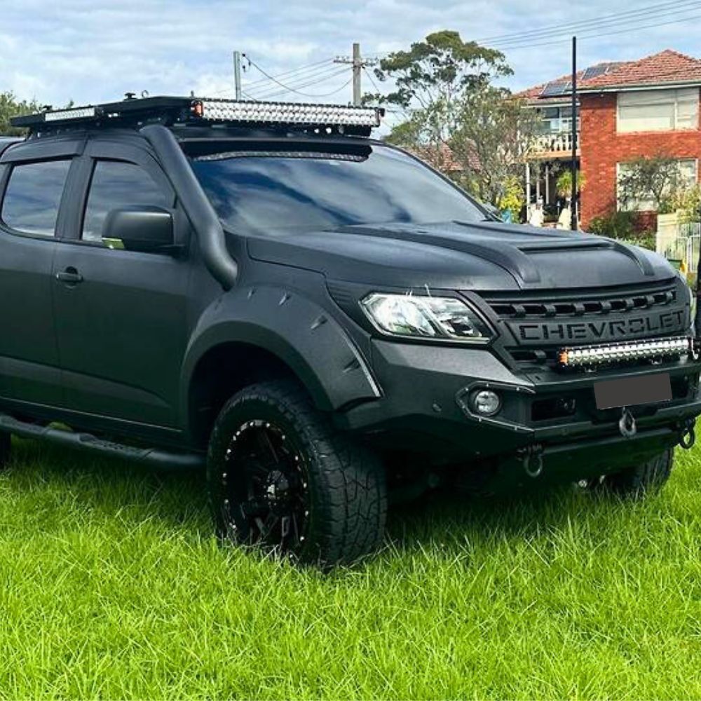 Front Pocket Style Flares fit Holden Colorado 2016 + Textured guards 4WD Black Fenders