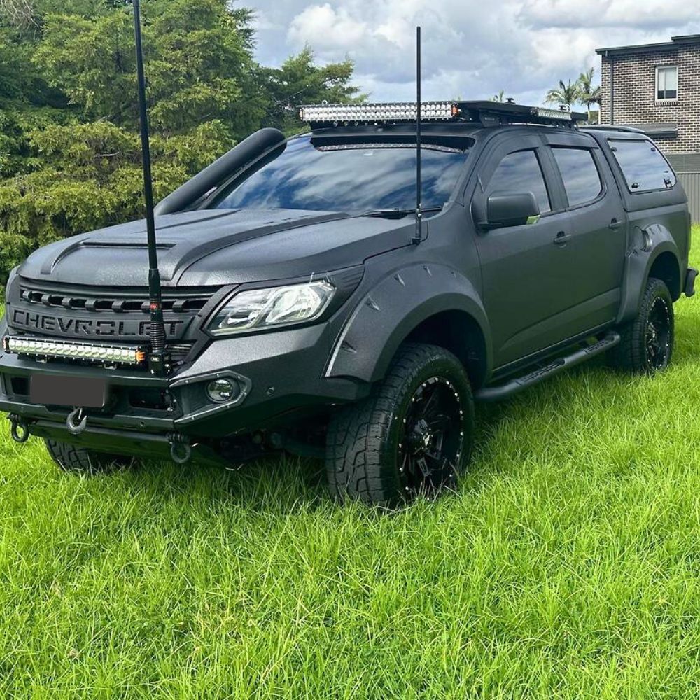 Pocket Style Flares fit Holden Colorado 2016 + Textured guards 4WD Black Fenders