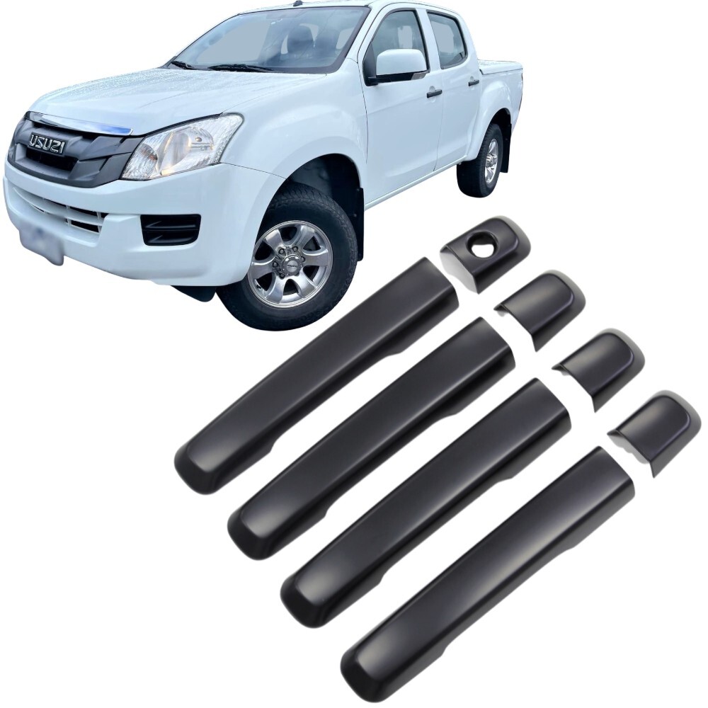 Matte Black Door Handle Covers FITS Isuzu D-Max 2012 - 2019 DMAX