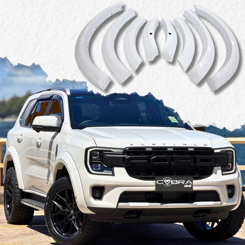 Gloss White OEM Fender Flares With Sensor Fits Ford Everest 2022 Onwards Guard