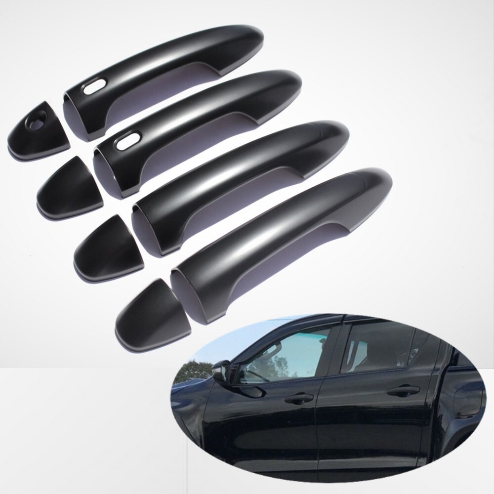 Matte Black Door Handle Covers suitable for Toyota Hilux 2015 - 2022 Keyless Smart Hole door