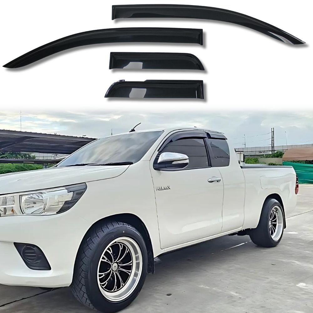 Weather Shields Fits Toyota Hilux N80 2015 - 2018 Extra Cab Window Visors Weathershields